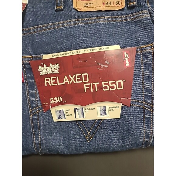 Levis 44 X 30 Mens Jeans 550 Relaxed Fit Tapered Leg Cotton Denim  NEW NWT - Picture 2 of 11